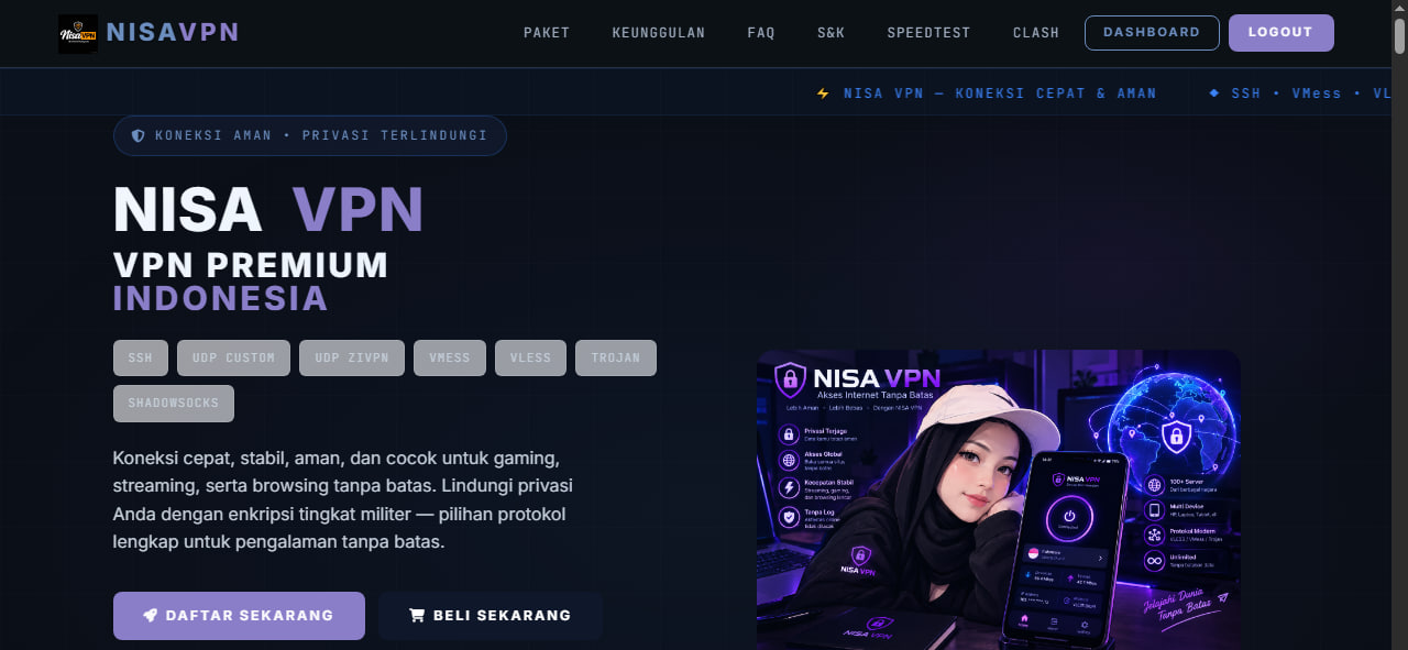 Dashboard web NISA VPN